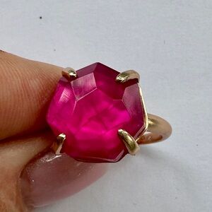 Kendra Scott hot pink/neon rose gold ring, size 7